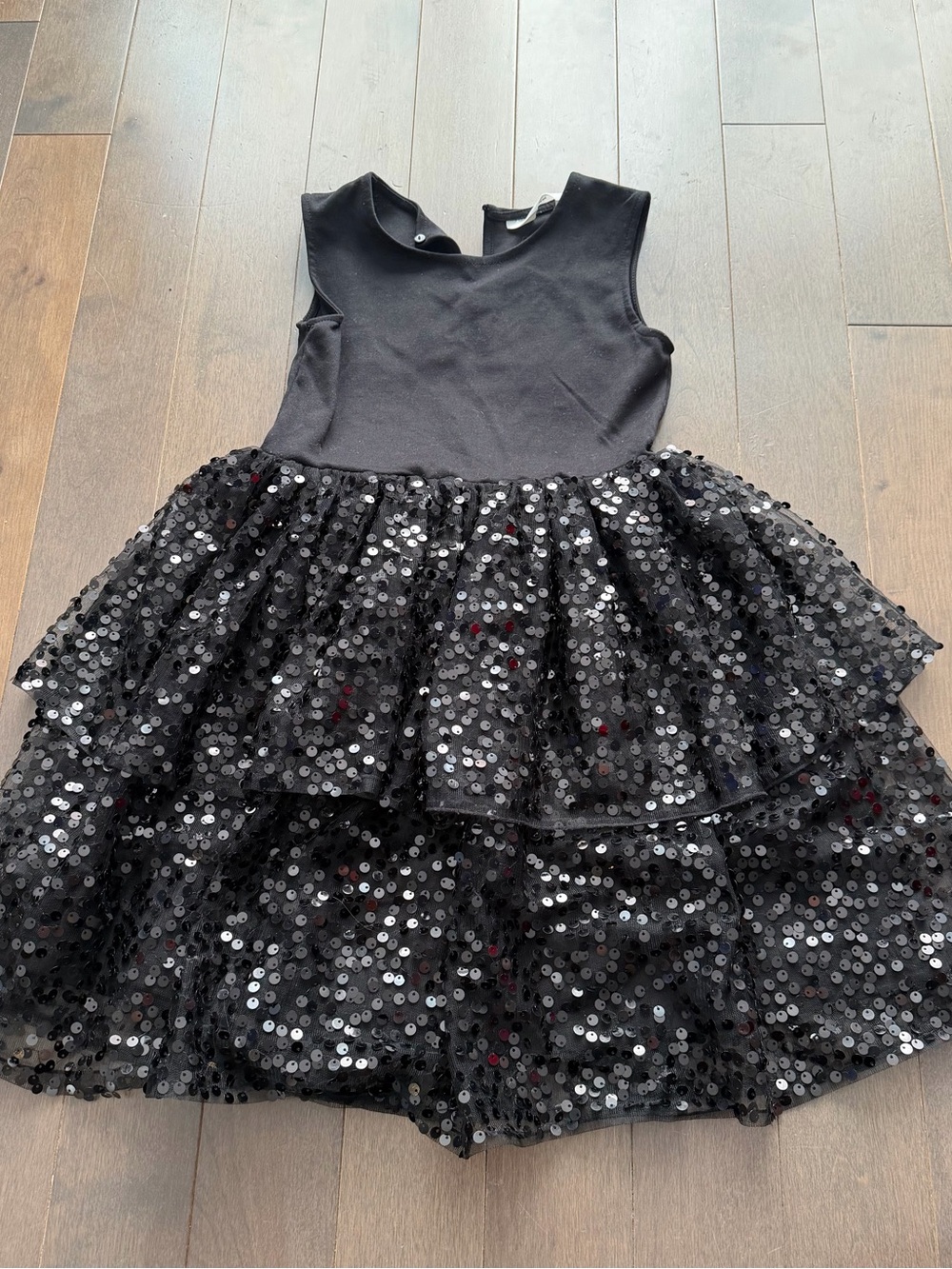 H&M Black Sequin Layered Tulle Costume Dress